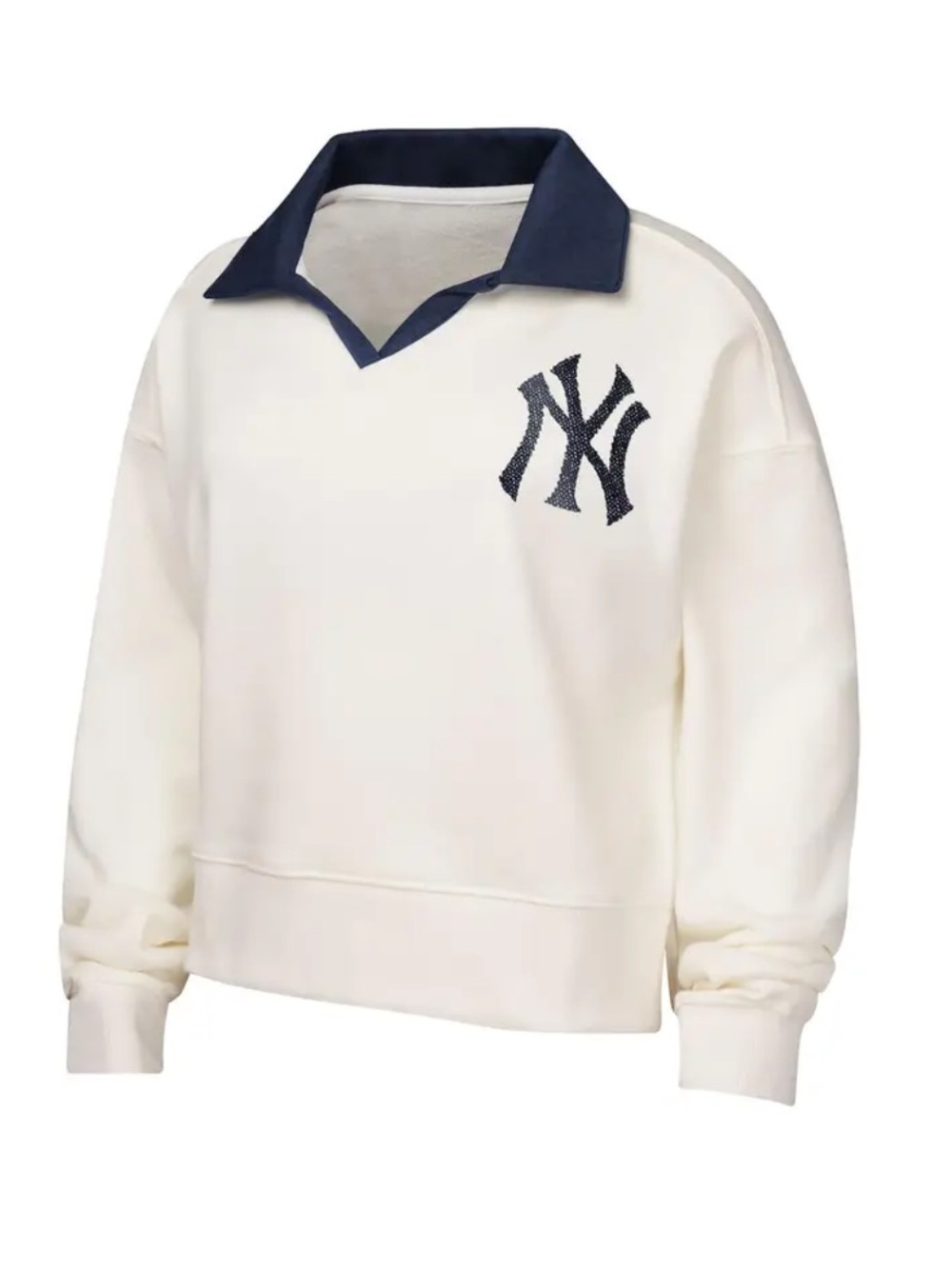 NWT New York Yankees Collared V-Neck Pullover Sweatshirt Girls Large